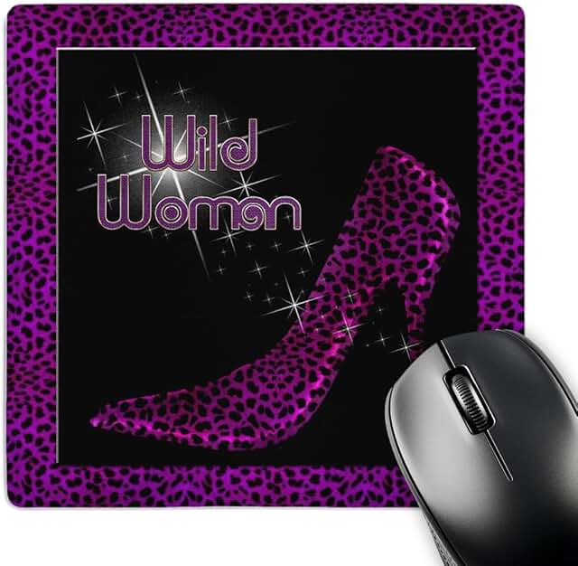 Purple Cheetah Print Mouse Pad with Bling