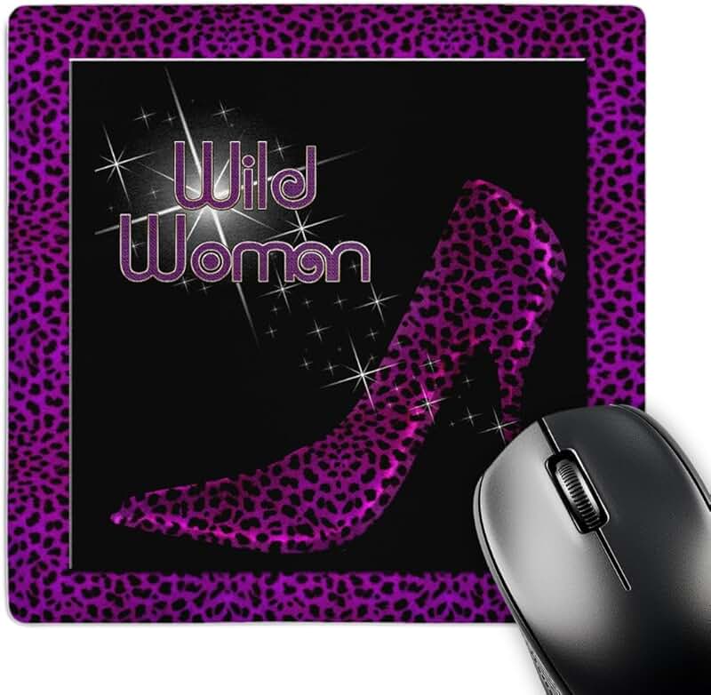 Purple Cheetah Print Mouse Pad with Bling