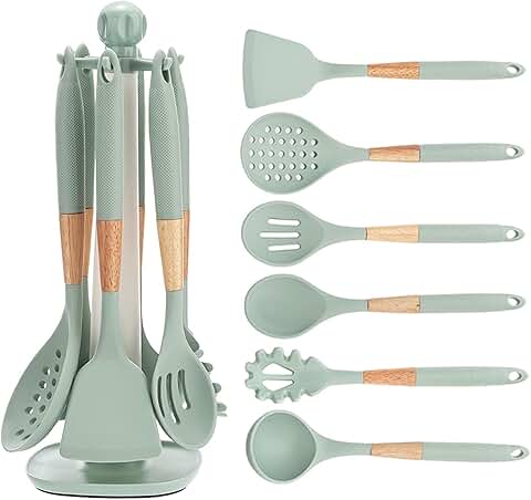 7-Piece Silicone Cooking Utensil Set with Holder