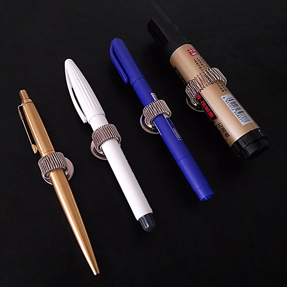 Set of 5 Stainless Steel Pen Holders with Adjustable Clips