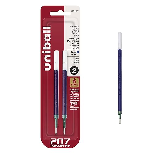 Blue 1.0mm Gel Pen Refills, 2 Pack