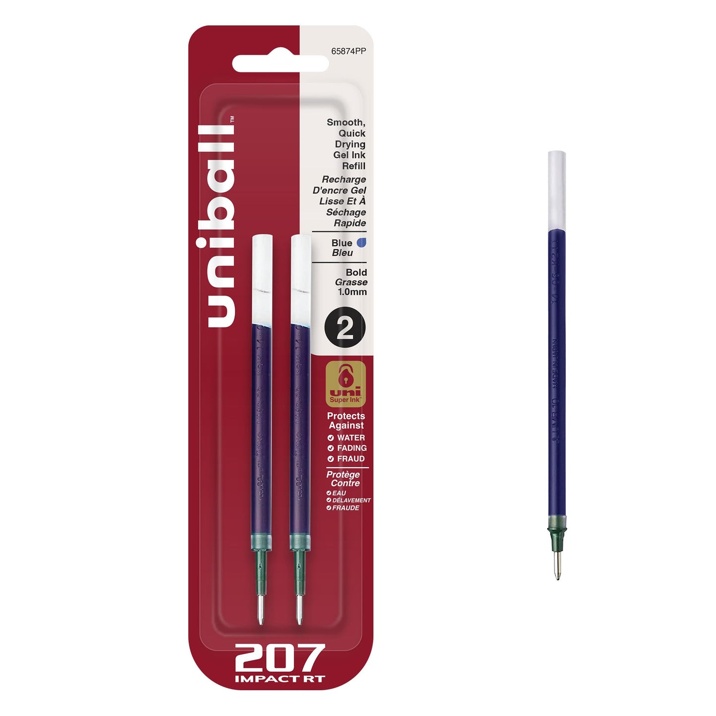 Blue 1.0mm Gel Pen Refills, 2 Pack