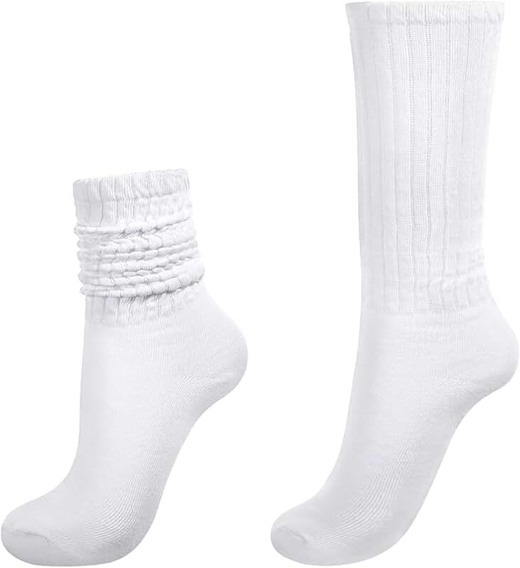 Women's Ribbed Mid-Calf Cushioned Slouch Socks