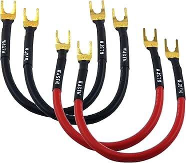 8-inch 8AWG Y Spade Jumper Cables, 4-pack