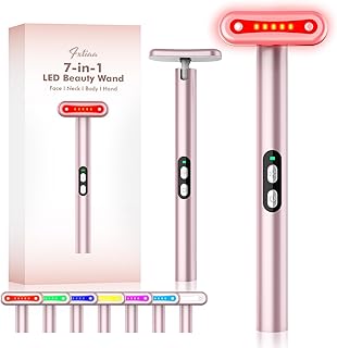7-Color LED Light Therapy Wand for Face and Neck