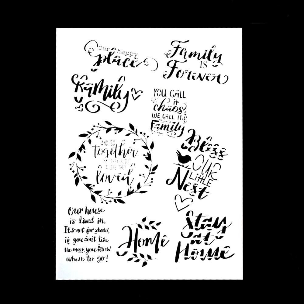 DIY Family Decorative Painting Template A4 Plastic Sheet