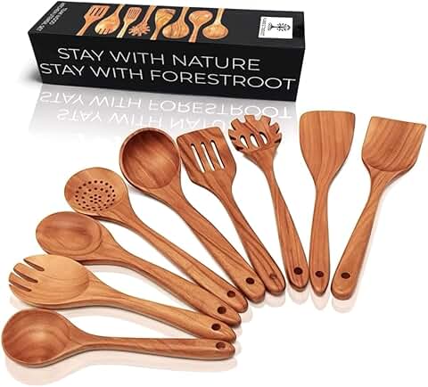 9-Piece Wooden Cooking Utensil Set for Kitchen