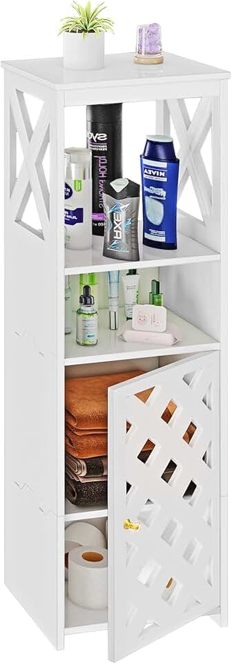 5-Tier White Bathroom Storage Cabinet