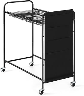 Rolling pants rack with 30 hangers for jeans and skirts