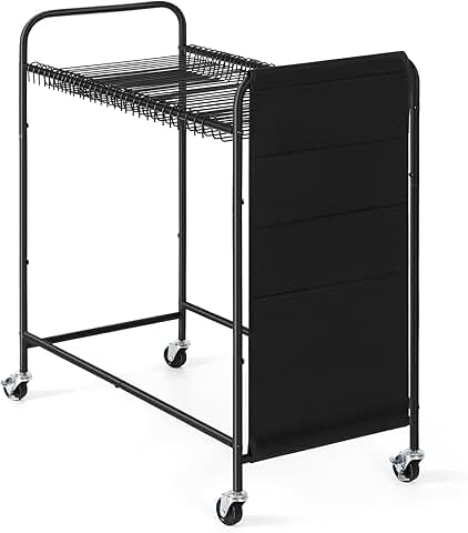 Rolling pants rack with 30 hangers for jeans and skirts