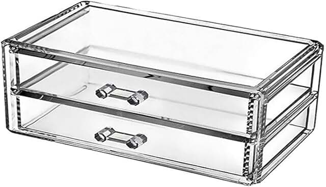Transparent 2-Drawer Makeup and Jewelry Organizer