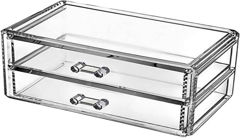 Transparent 2-Drawer Makeup and Jewelry Organizer