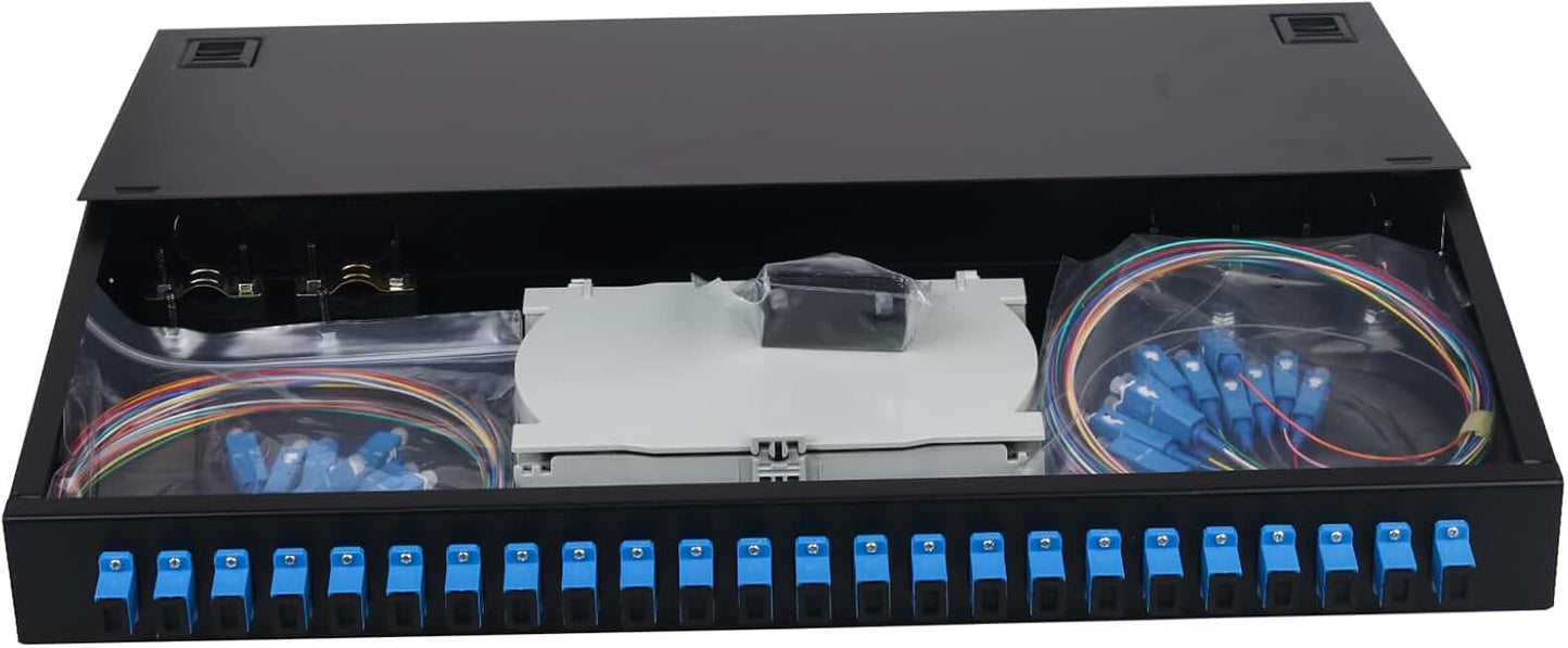 24-Port Singlemode Fiber Enclosure with Splice Trays