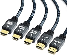 8K HDMI 2.1 Cable 15ft, 5 Pack, High Speed 48Gbps