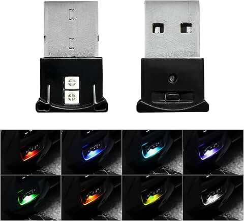 2 Pack Mini USB RGB LED Lights for Car and Home