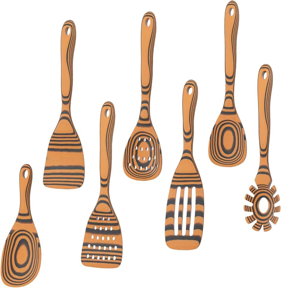 7-Piece Heat-Resistant Wooden Kitchen Utensil Set