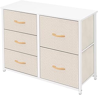 Large Ivory Storage Dresser with 5 Removable Bins