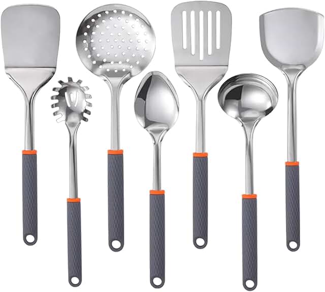 7-Piece Non-Stick Kitchen Utensil Set with Silicone Handles