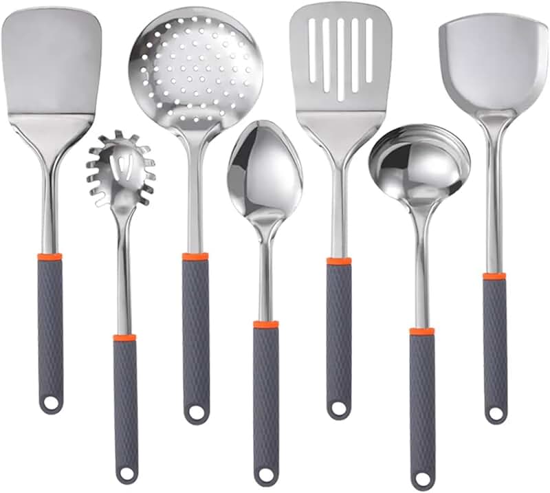 7-Piece Non-Stick Kitchen Utensil Set with Silicone Handles