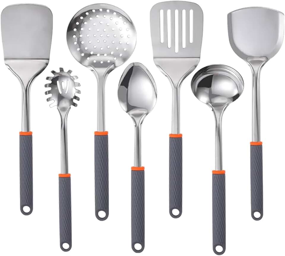 7-Piece Non-Stick Kitchen Utensil Set with Silicone Handles