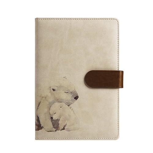 Cute Simple PU Leather Diary with Polar Bear Design