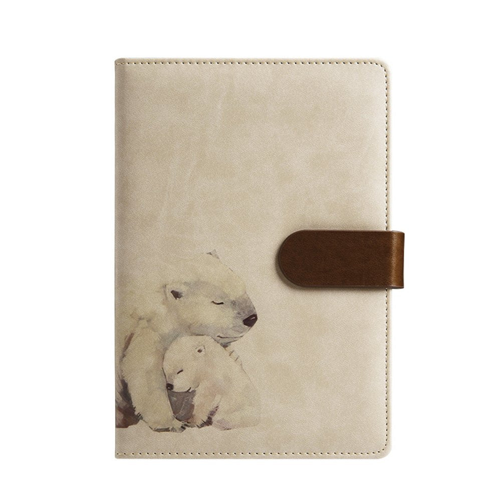 Cute Simple PU Leather Diary with Polar Bear Design