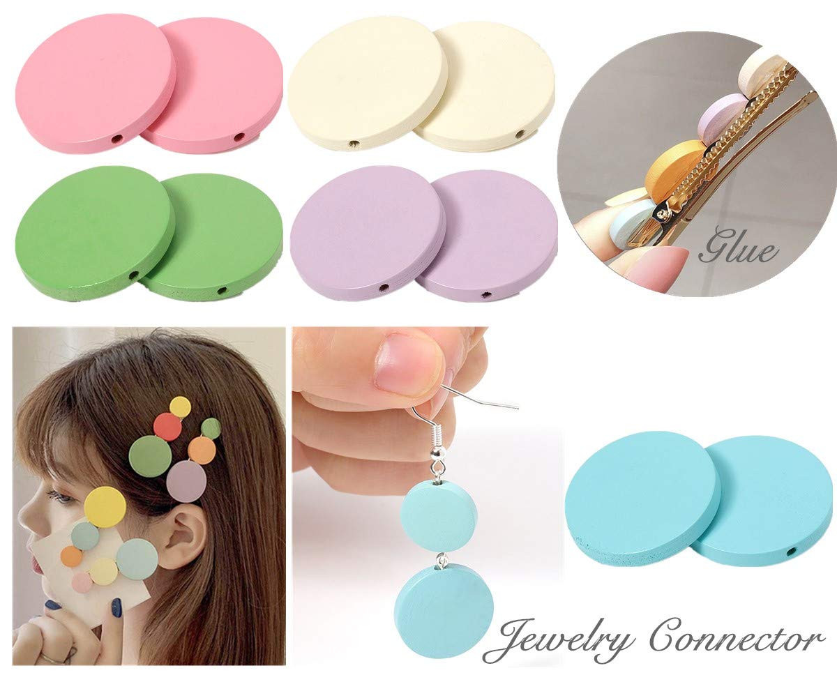 Assorted Wood Discs 120 Pieces for Jewelry and Crafts