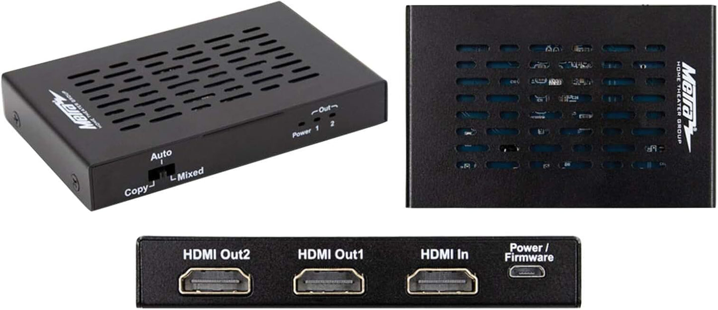 HDMI splitter with 1 input and 2 outputs, built-in scaling