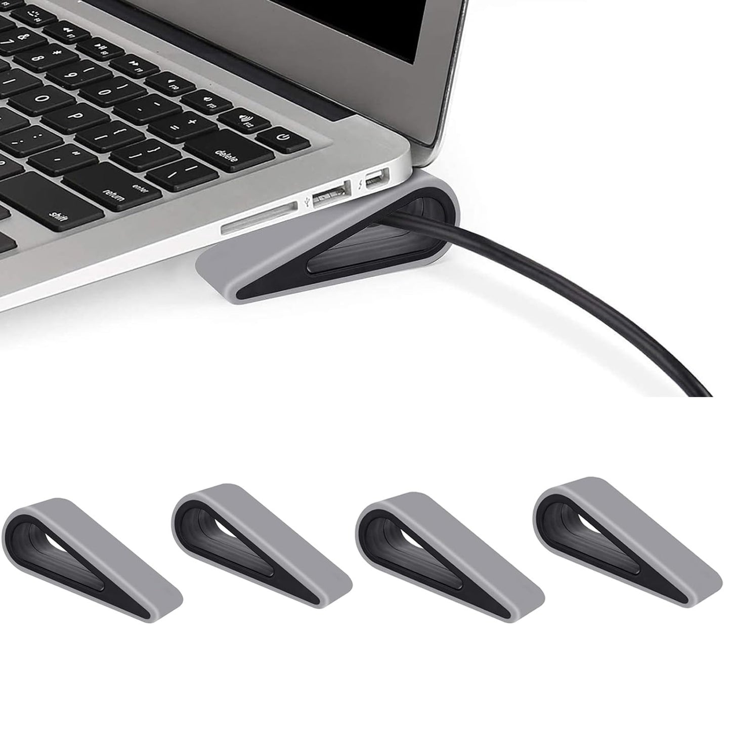 Portable Gray Keyboard Riser with Anti-Slip Feet, 4-Pack