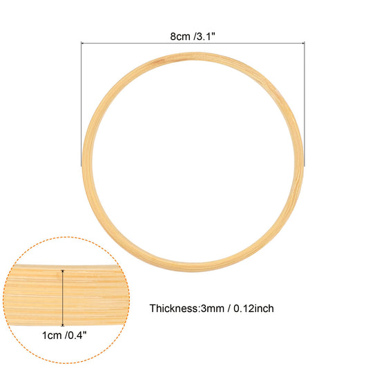 Eco-Friendly 3.1" Bamboo Floral Hoop Set - 8 Pack