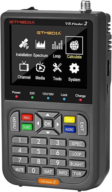 Digital Satellite Signal Meter with LCD Screen and Backpack