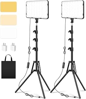2 Pack LED Video Lights with Tripod Stands