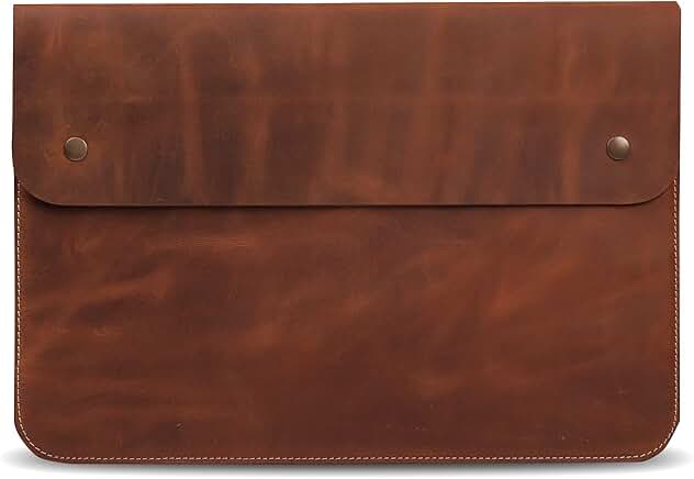 Top Grain Leather Laptop Sleeve for MacBook and iPad