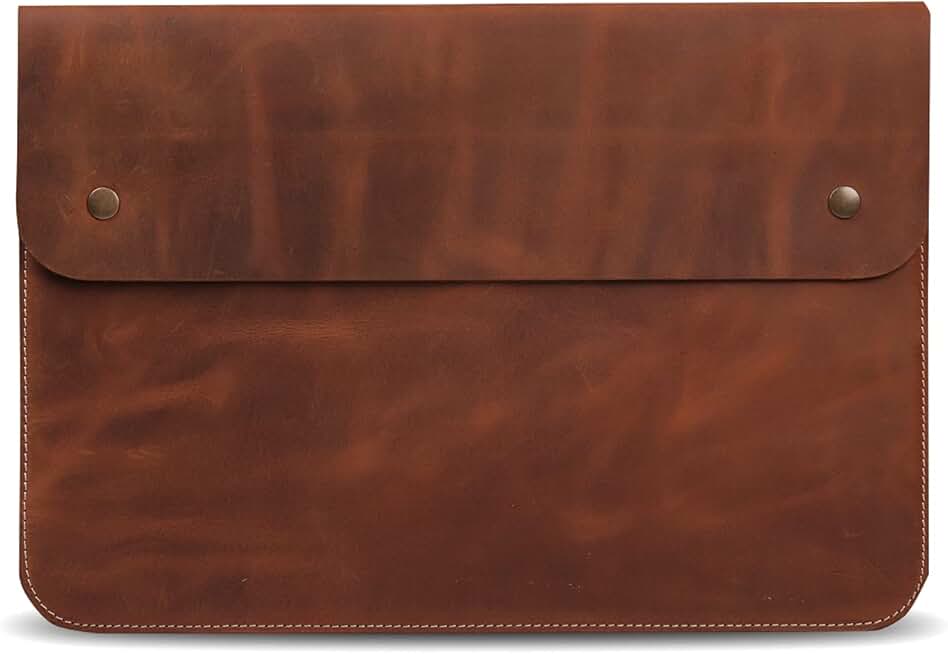 Top Grain Leather Laptop Sleeve for MacBook and iPad