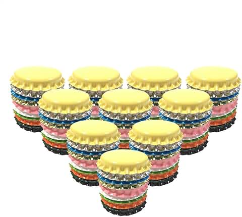 200 Decorative Crown Bottle Caps for Crafts and DIY Projects