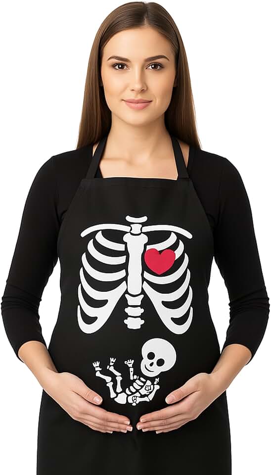 Pregnant Skull Apron for Halloween Costume