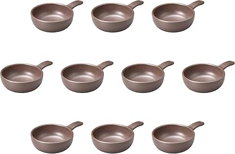 Set of 10 Ceramic Gratin Dishes, Heat Resistant