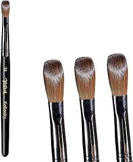 Acrylic Nail Brush 14 Oval Crimped Shape Black Handle