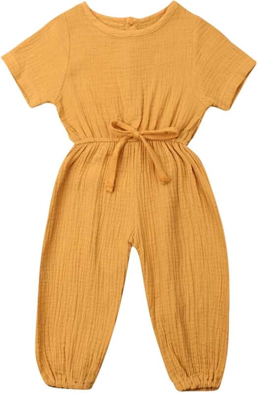 Baby Girl Summer Fall Cotton Linen Romper
