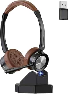 Wireless Bluetooth Headset with Microphone and Noise Cancellation