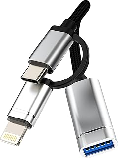 USB A to USB C Lightning Adapter for Devices