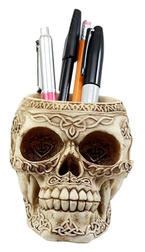 Day of the Dead Celtic Tribal Pen Holder Figurine