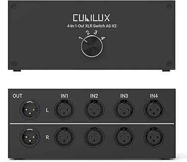 4-in-1 Stereo XLR Audio Selector with Aluminum Case