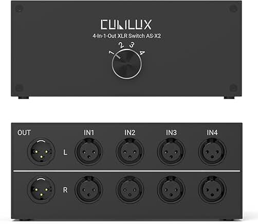 4-in-1 Stereo XLR Audio Selector with Aluminum Case