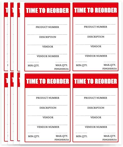 Time to Reorder Stickers 2x3 Inch, 200 Pack