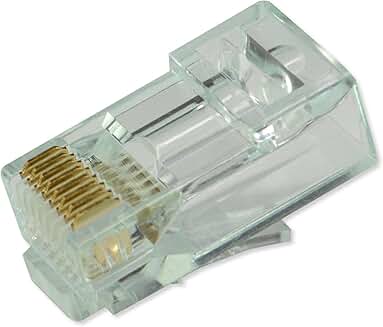 Unshielded RJ45 Pass-Through Modular Plugs, 100 Pack