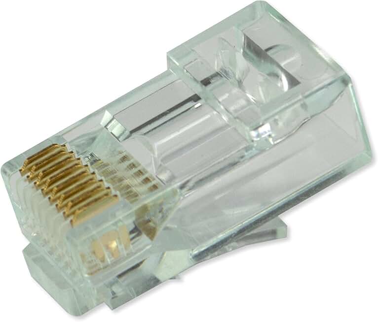 Unshielded RJ45 Pass-Through Modular Plugs, 100 Pack