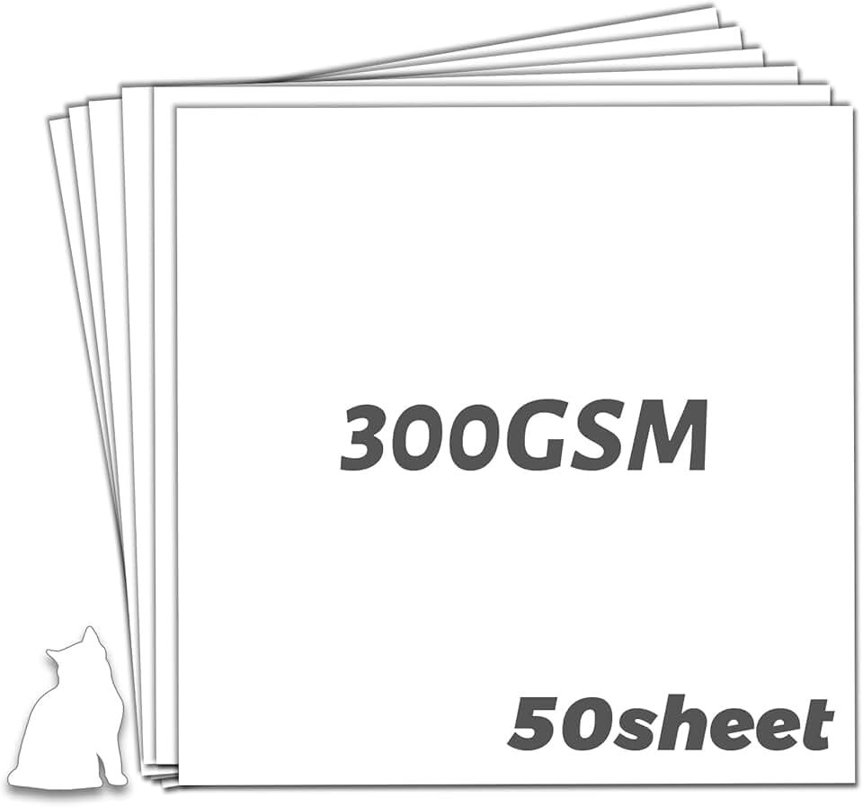 White 12x12 inch thick cardstock, 50 sheets
