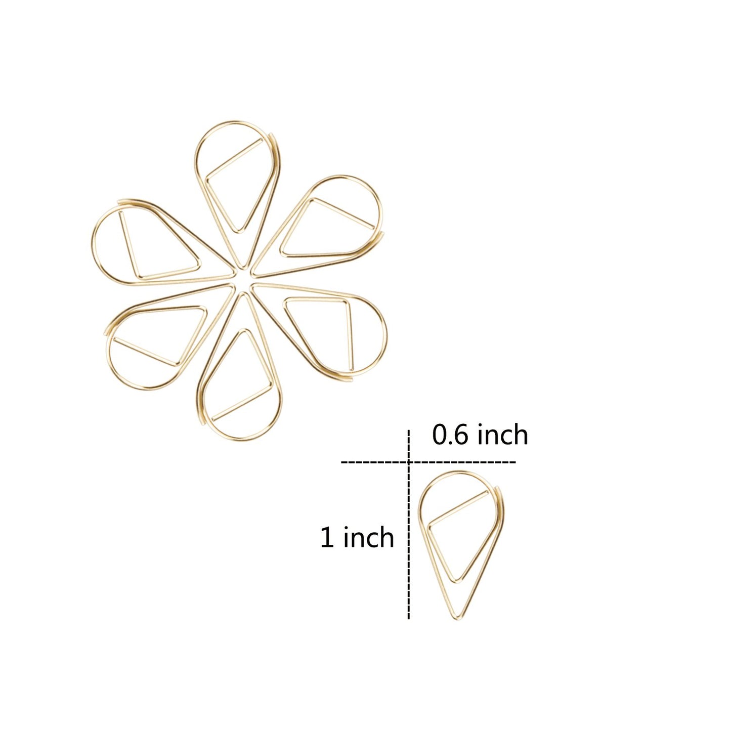 300 Gold Drop-Shaped Paper Clips for Office and Crafts