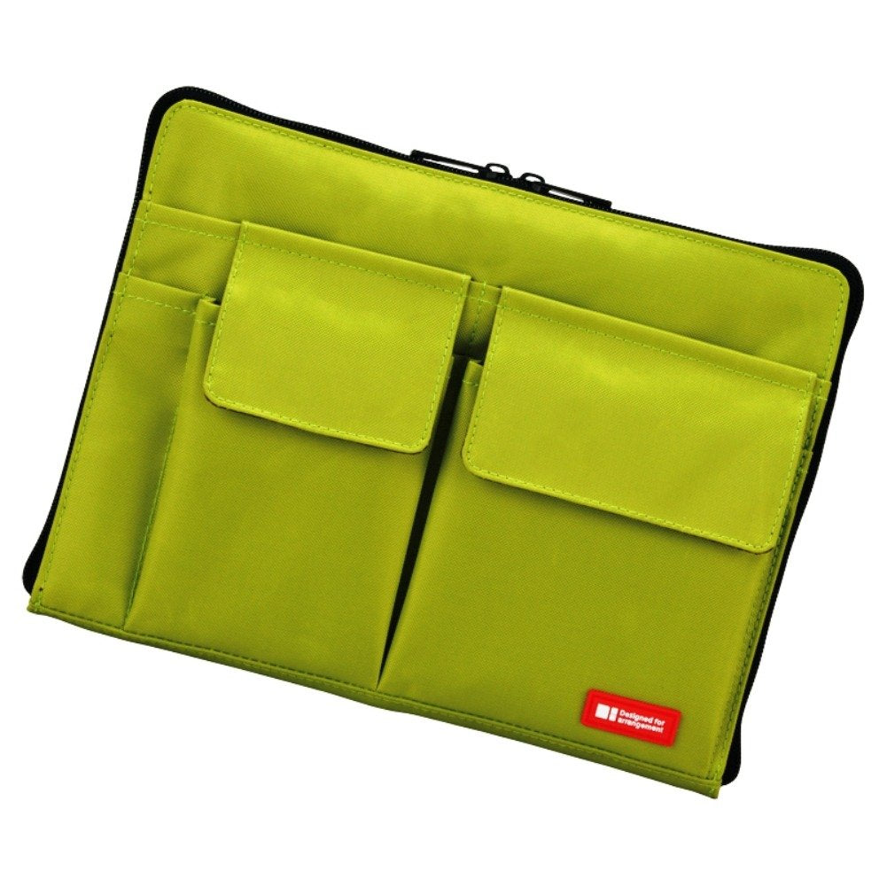 Yellow Green Laptop Sleeve with Storage Pockets